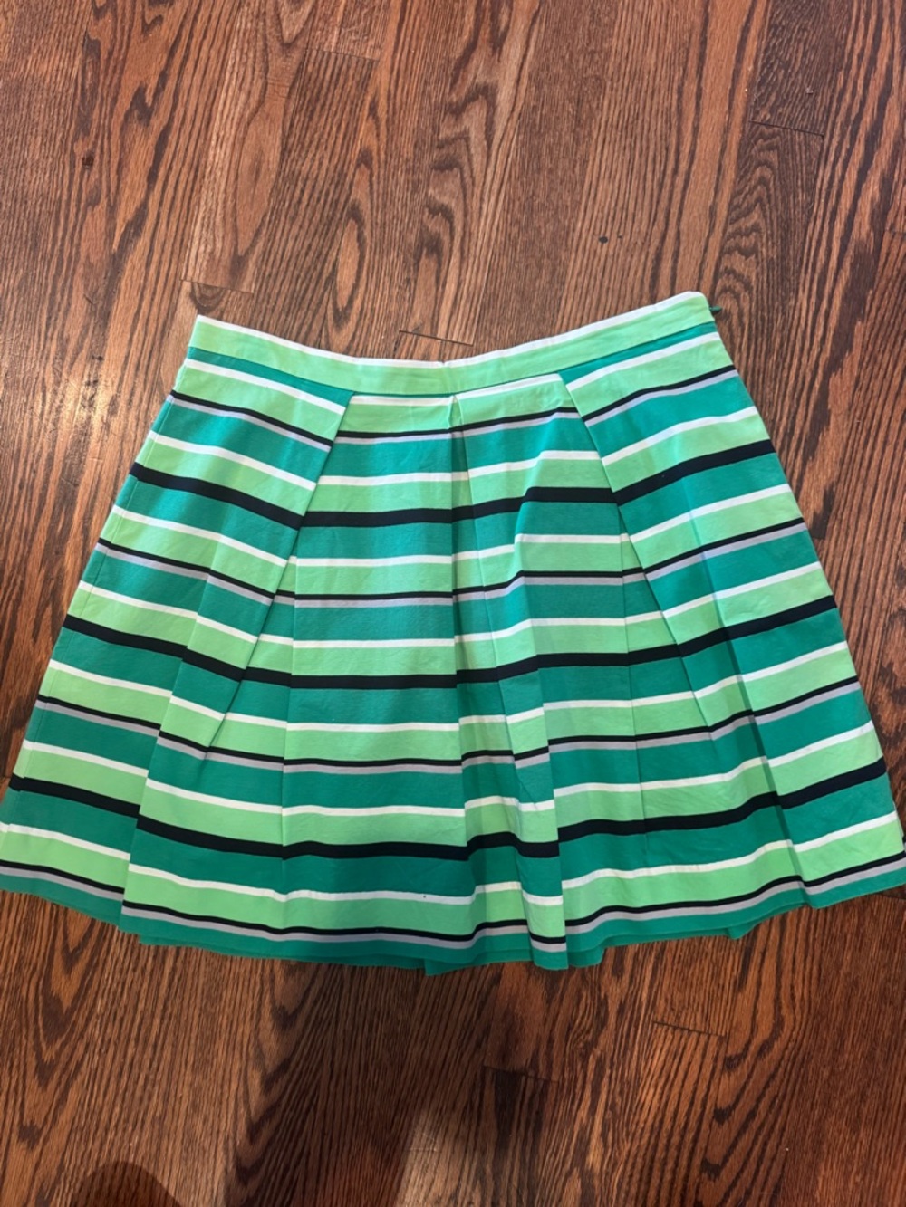 GAP Green and Teal Striped Pleated Skater Skirt